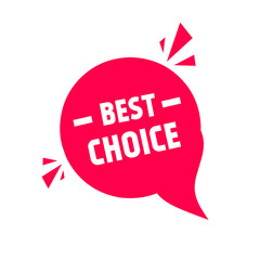 Best choice sign. Ribbon sale badge icon, banner, price tag. Vector illustration.