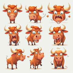 Bull Collection Of Emotions