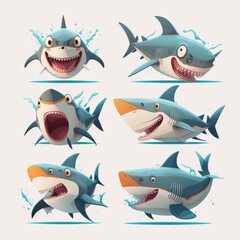 Naklejka premium Bull Collection Of Emotions