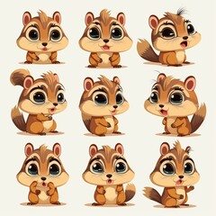 Chipmunk Collection Of Emotions