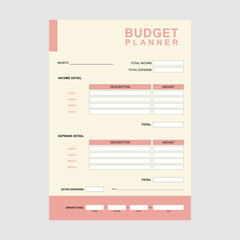 Budget Planner Template in A4 Size Weekly and Monthly Designs
