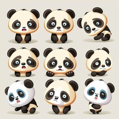 Fototapeta premium Panda Collection Of Emotions
