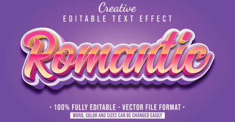 Text style effect with Romantic theme style. Editable text style graphic element.