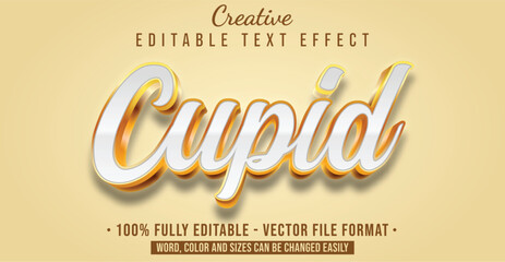 Text style effect with Cupid theme style. Editable text style graphic element