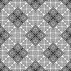 Stylish texture with figures from lines.
Abstract geometric black and white pattern for web page, textures, card, poster, fabric, textile. Monochrome graphic repeating design. 
