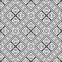 Stylish texture with figures from lines.
Abstract geometric black and white pattern for web page, textures, card, poster, fabric, textile. Monochrome graphic repeating design. 
