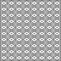 Stylish texture with figures from lines.
Abstract geometric black and white pattern for web page, textures, card, poster, fabric, textile. Monochrome graphic repeating design. 