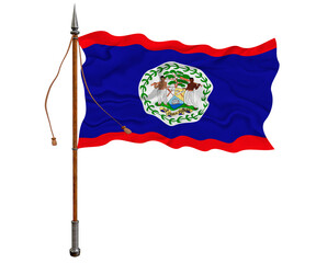 Fototapeta na wymiar National flag of Belize. Background with flag of Belize