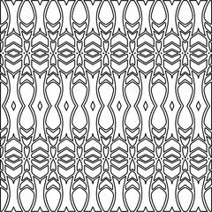 Stylish texture with figures from lines.
Abstract geometric black and white pattern for web page, textures, card, poster, fabric, textile. Monochrome graphic repeating design. 