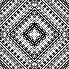 Stylish texture with figures from lines.
Abstract geometric black and white pattern for web page, textures, card, poster, fabric, textile. Monochrome graphic repeating design. 