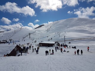 snow mountain top ski center of anilio mestovo perfecture greece