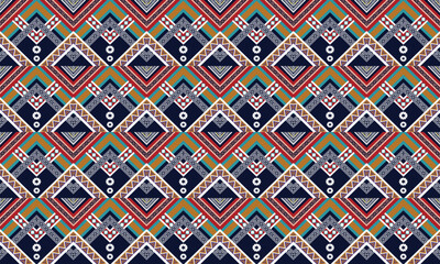 Abstract ethnic geometric flower pattern design pattern for background,fabric,wrapping,clothing,carpet,wallpaper,clothing,wrapping,batik,fabric