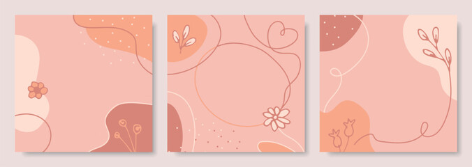 instagram and facebook square post frame organic sale poster. Set of social media web banners for shopping, product promotion. social media template blog fashion sale promotion. Bundle of modern 