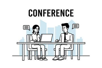 Successful business people illustration. Confident businessman drawing of company success, challenge for advancement or growth, ambition or motivation for improvement concept. Business cartoon charact