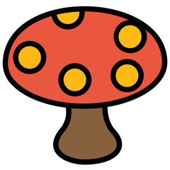 mushroom color line icon