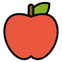 apple fruit color line icon
