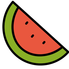watermelon color line icon