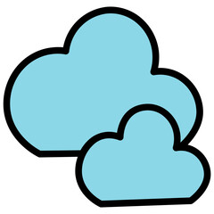 cloud color line icon