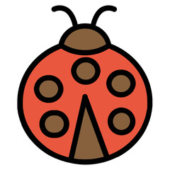ladybug color line icon