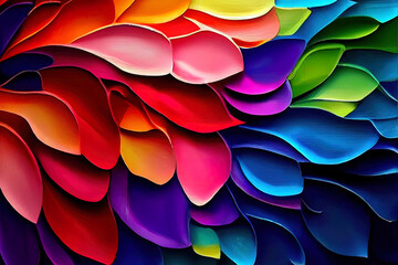 Wonderful Abstract Painting Hand-Painted Colored Petals Oil Painting