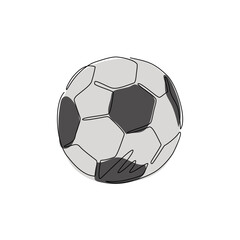 Continuous one line drawing football games icon. Ball symbol. Sport sign, emblem isolated on white background. Flat style for website app, logo. Single line draw design vector graphic illustration
