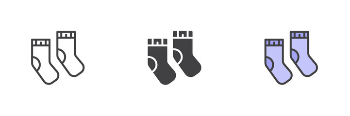 Socks different style icon set