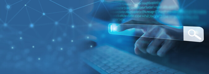 Searching on the bar, browsing internet data  network concept
