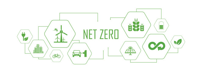 net zero sign on white background	