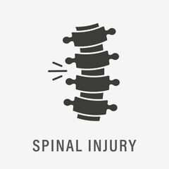 Spinal injury icon. Vector illustration isolated on white.