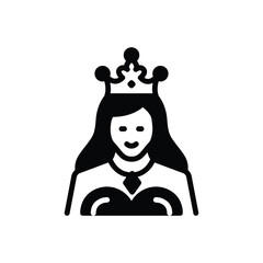 Black solid icon fir queen