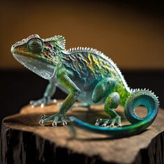 Chameleon Crystal And Glass Art (generative AI)