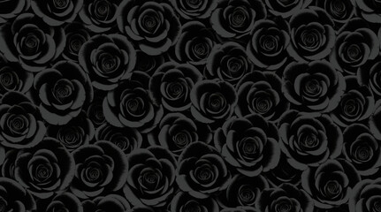 Black Roses seamless generative ai