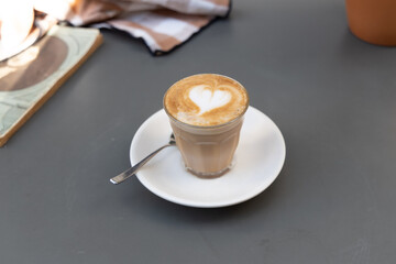 coffee latte with a love heart 