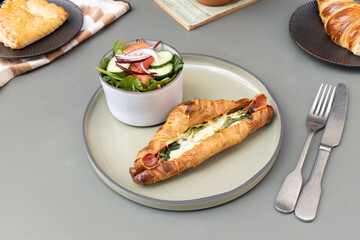 Prosciutto Croissant on a plate