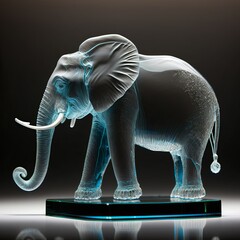 Elephant Crystal And Glass Art (generative AI)