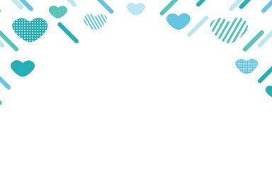 ハートのフレーム　ハートをアレンジしたメンフィス風模様