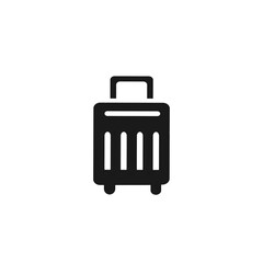 Vector illustration, bag icon on wheels.