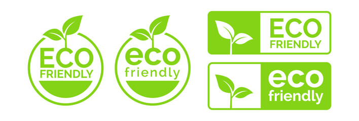 Set Of Eco Friendly Icons. Ecologic food stamps. Organic natural food labels.