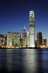 Fototapeta na wymiar Skyline, Night-scrape of skyscrapers in Hong Kong 