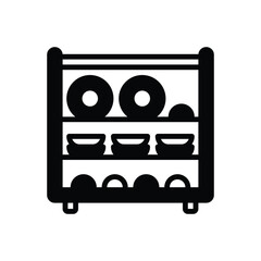 Black solid icon for dishes