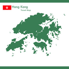 Map Green Singapore map with national flag