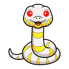Cute albino mangrove snake cartoon