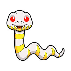 Cute albino mangrove snake cartoon