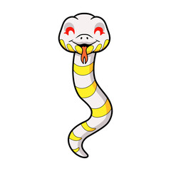 Fototapeta premium Cute albino mangrove snake cartoon