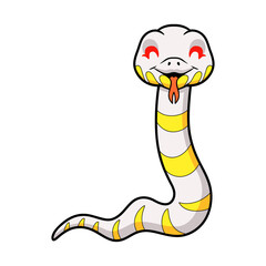 Fototapeta premium Cute albino mangrove snake cartoon