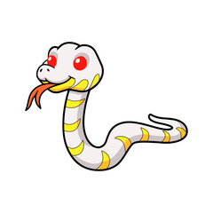 Fototapeta premium Cute albino mangrove snake cartoon
