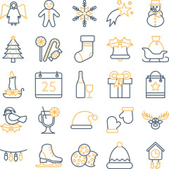 Christmas, Christmas icons set, Christmas pack, Christmas vector icons, Christmas vector set, Christmas celebration pack, Christmas event icons, Christmas icons,  Christmas line dual icons 