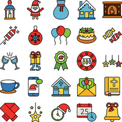 Christmas, Christmas icons set, Christmas pack, Christmas vector icons, Christmas vector set, Christmas celebration pack, Christmas event icons, Christmas icons, Xmas icons pack, Christmas fill icons 