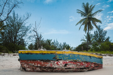 boat on the beach on Paradise Island in Mozambique