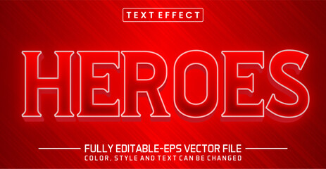 Heroes text editable style effect
